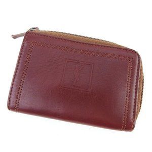 Authenticity guaranteed  USED SAINT LAURENT coin case leather